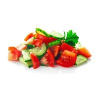 Салат из свежих огурцов и помидоров с маслом